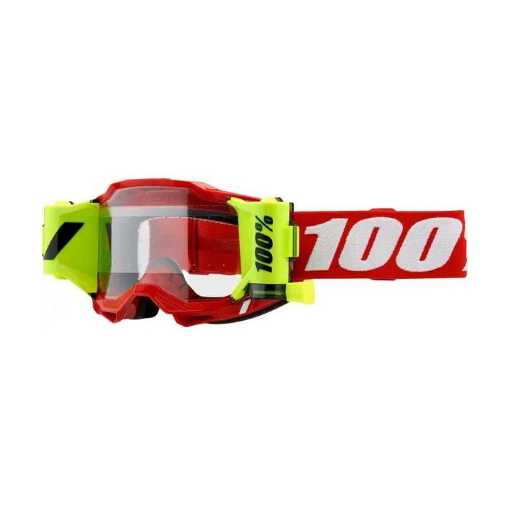 100% ACCURI 2 FORECAST RED CLEAR motorcycle mask 100% ACCURI 2 FORECAST RED CLEAR motorcycle mask