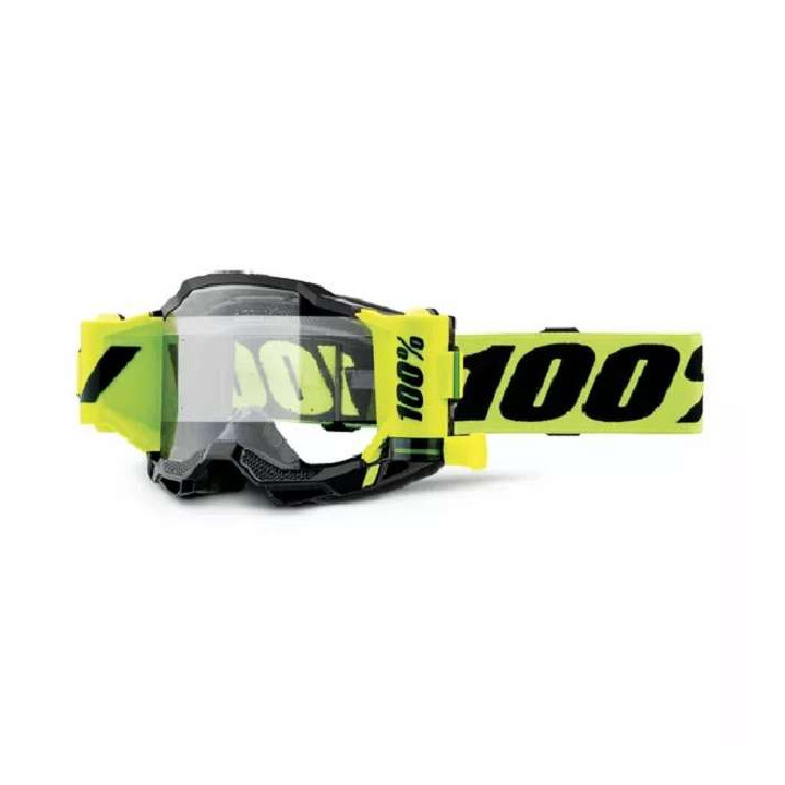Motorcycle mask 100% ACCURI 2 FORECAST NEON YELLOW CLEAR