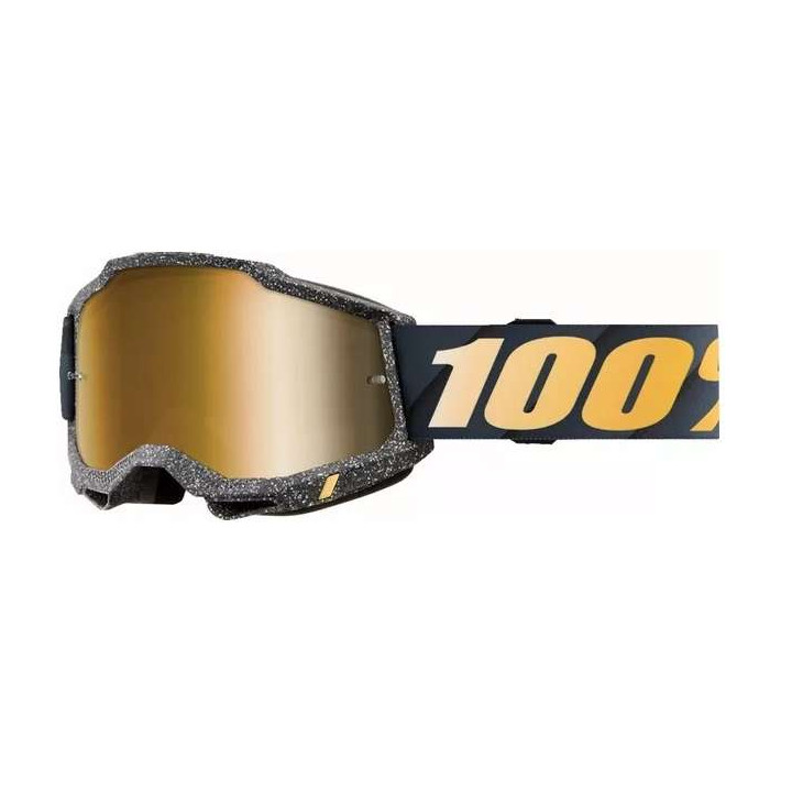 Masque moto 100% ACCURI 2 RISLAND IRIDIUM GOLD Masque moto 100% ACCURI 2 RISLAND IRIDIUM GOLD