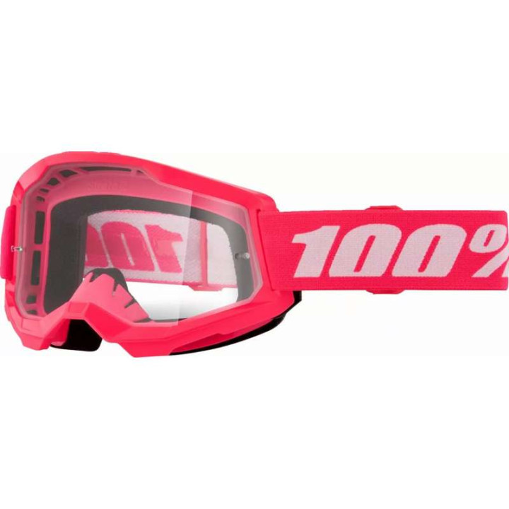 Masque moto cross 100% STRATA 2 PINK CLEAR