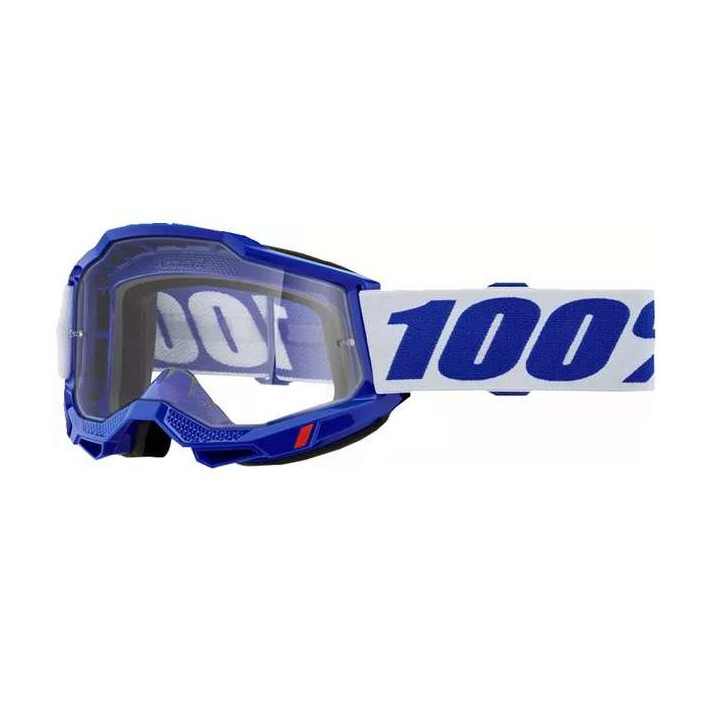 Masque moto 100% ACCURI 2 OTG BLUE CLEAR