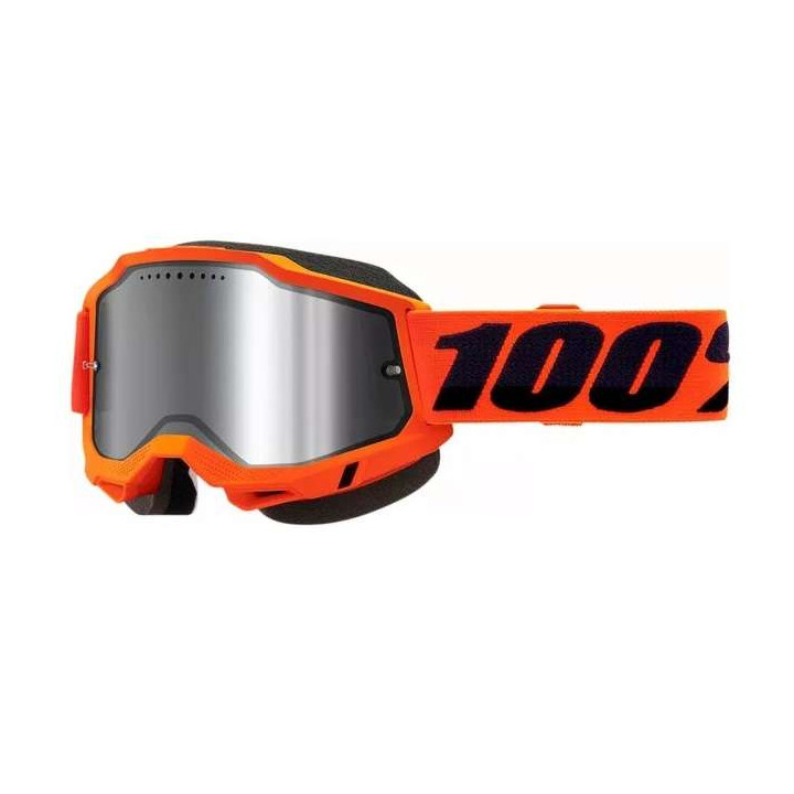 100% ACCURI 2 SNOW ORANGE IRIDIUM SILVER motorcycle mask