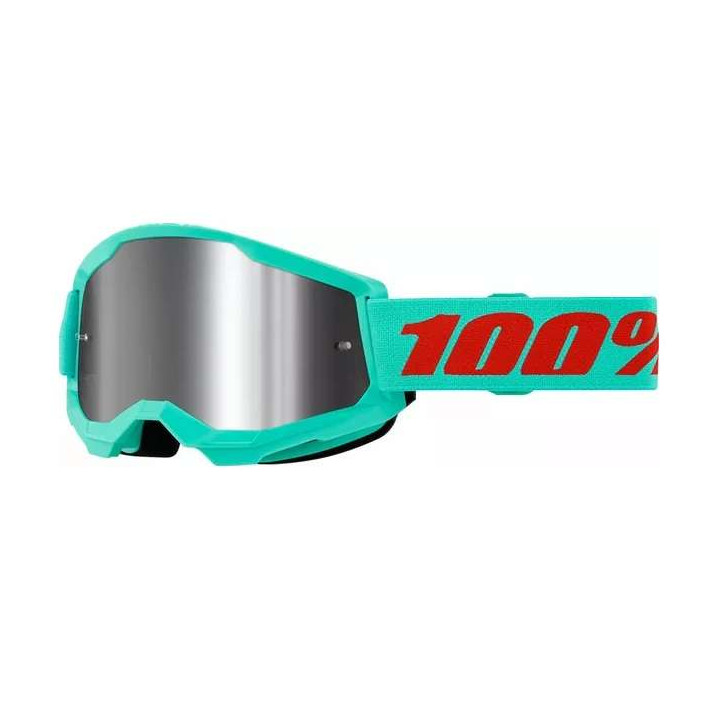 Masque moto cross 100% STRATA 2 MAUPITI MIRROR SILVER Masque moto cross 100% STRATA 2 MAUPITI MIRROR SILVER