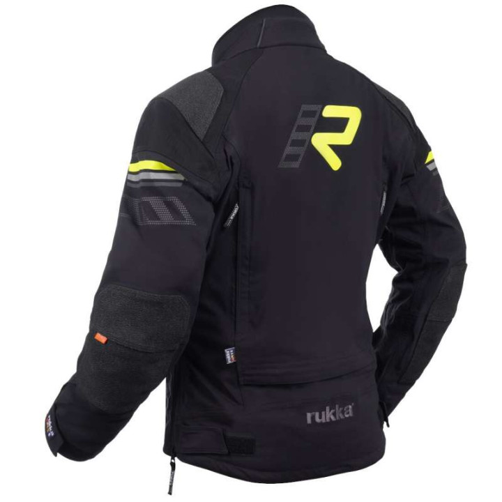 Blouson moto Rukka ARMATOU-R laminé 3 couches Noir/Jaune