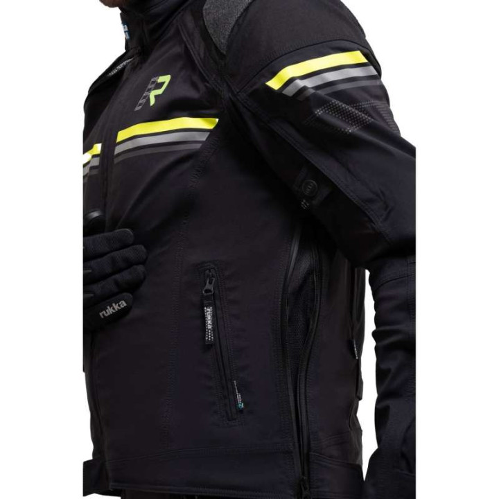 Blouson moto Rukka ARMATOU-R laminé 3 couches Noir/Jaune
