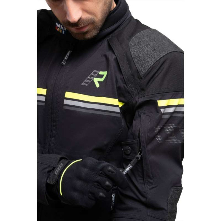Blouson moto Rukka ARMATOU-R laminé 3 couches Noir/Jaune