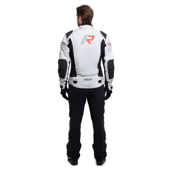 Blouson moto Rukka ARMATOU-R laminé 3 couches Gris/Rouge