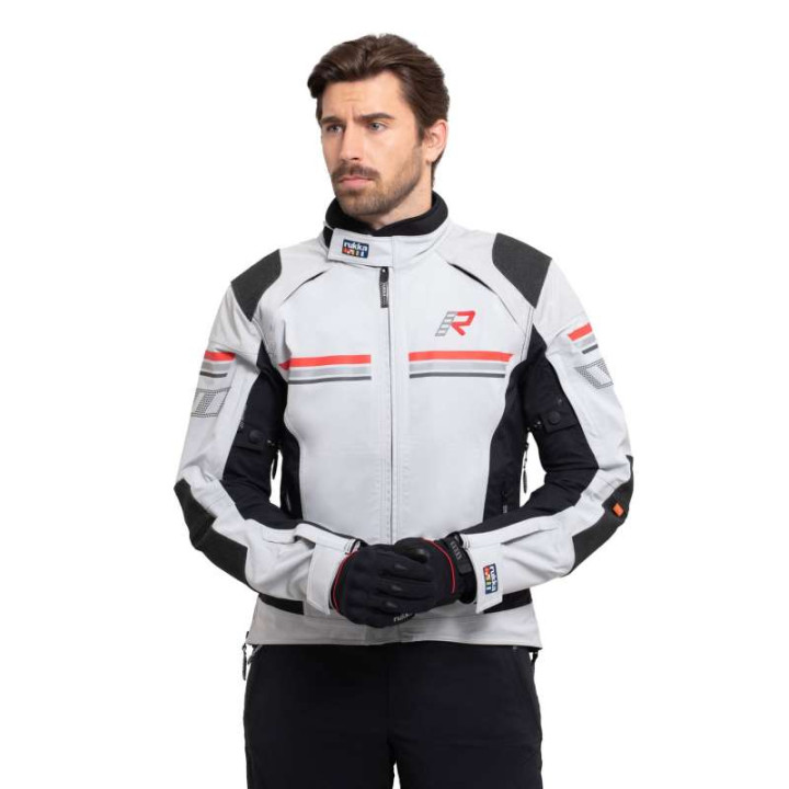 Blouson moto Rukka ARMATOU-R laminé 3 couches Gris/Rouge