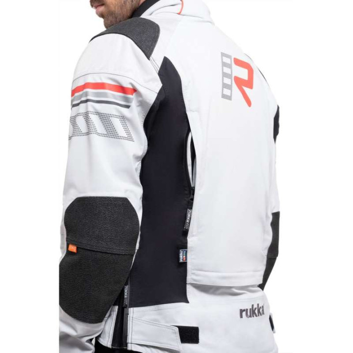 Blouson moto Rukka ARMATOU-R laminé 3 couches Gris/Rouge