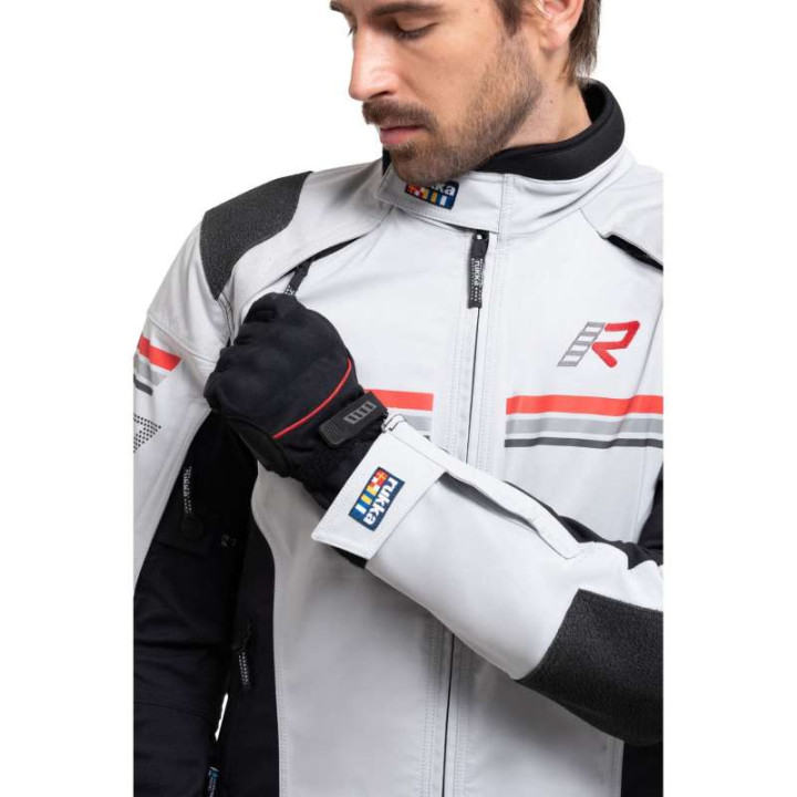 Blouson moto Rukka ARMATOU-R laminé 3 couches Gris/Rouge