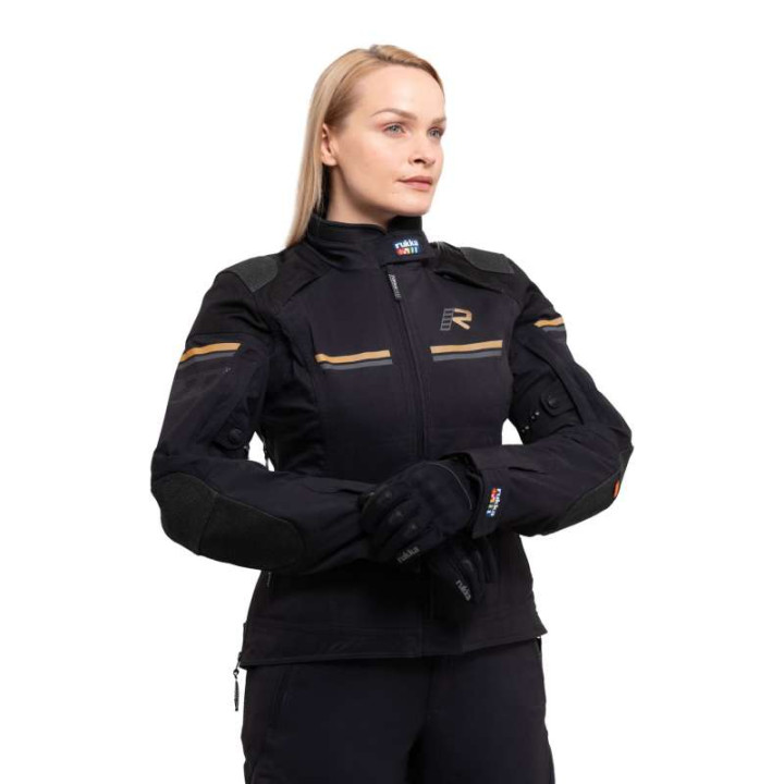 Veste moto femme Rukka ARMATOU-R LADY laminée 3 couches Gris/Marron