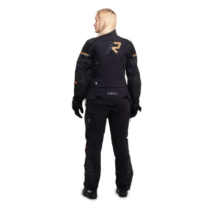 Veste moto femme Rukka ARMATOU-R LADY laminée 3 couches Gris/Marron