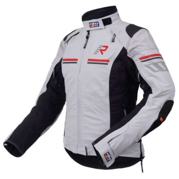 Veste moto femme Rukka ARMATOU-R LADY laminée 3 couches Gris/Rouge