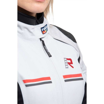 Veste moto femme Rukka ARMATOU-R LADY laminée 3 couches Gris/Rouge