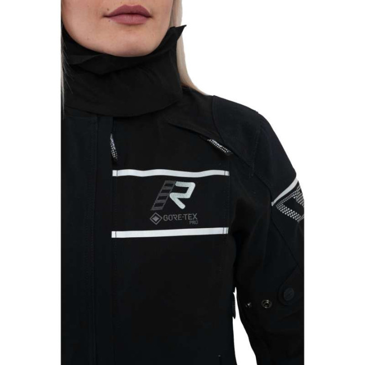 Veste moto femme Rukka RAPTORINA Gore Tex Pro laminée 3C Noir/Blanc