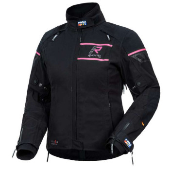 Veste moto femme Rukka RAPTORINA Gore Tex Pro laminée 3C Noir/Rose Veste moto femme Rukka RAPTORINA Gore Tex Pro laminée 3C Noir/Rose