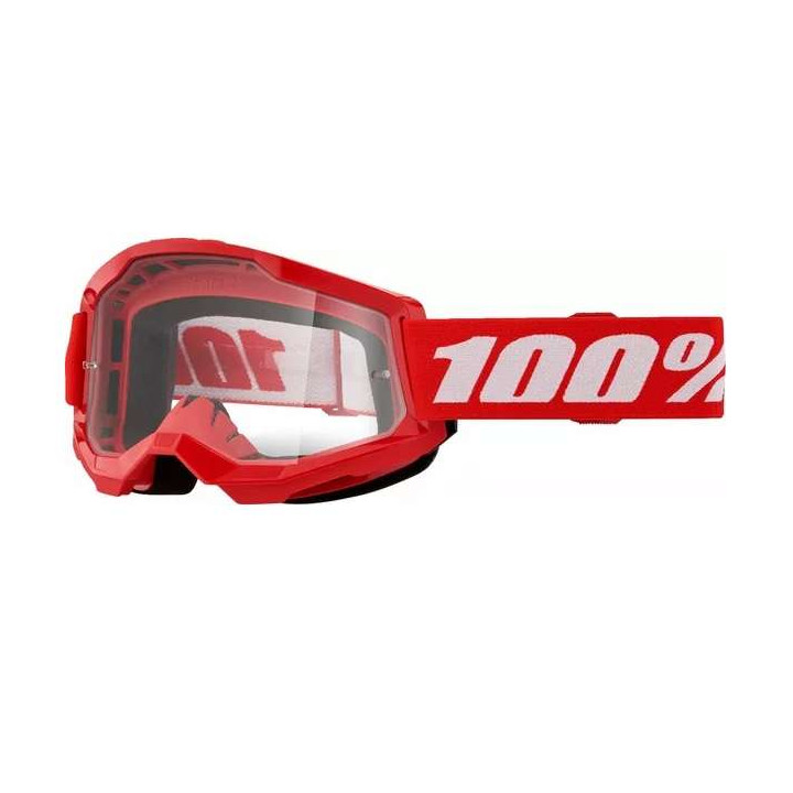 100% STRATA 2 RED CLEAR motocross mask