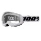 Masque moto cross 100% STRATA 2 WHITE CLEAR