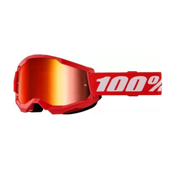 100% STRATA 2 RED MIRROR motocross mask
