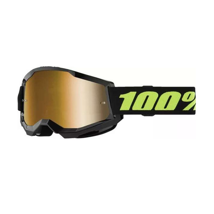 Masque moto cross 100% STRATA 2 SOLAR ECLIPSE MIRROR GOLD Masque moto cross 100% STRATA 2 SOLAR ECLIPSE MIRROR GOLD