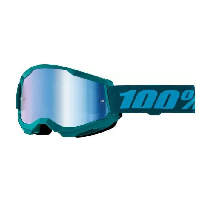 Masque moto cross 100% STRATA 2 STONE MIRROR BLUE