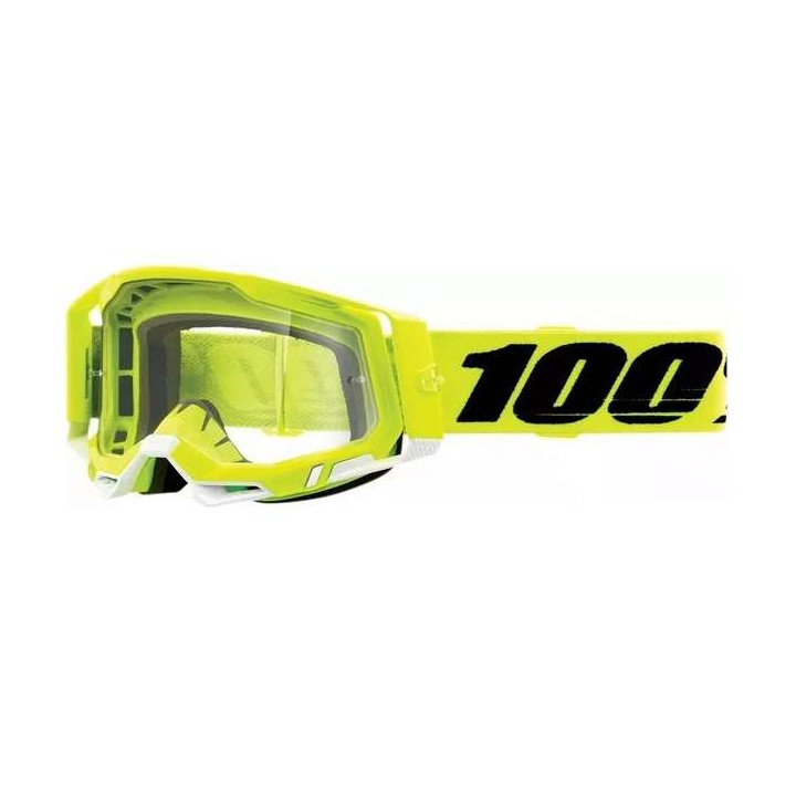Masque moto cross 100% RACECRAFT 2 YELLOW CLEAR Masque moto cross 100% RACECRAFT 2 YELLOW CLEAR