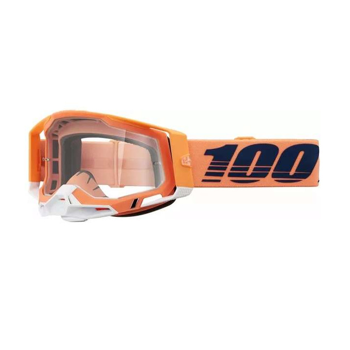 100% RACECRAFT 2 CORAL CLEAR motocross mask