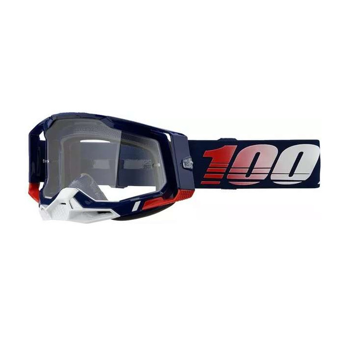 100% RACECRAFT 2 REPUBLIC CLEAR motocross mask