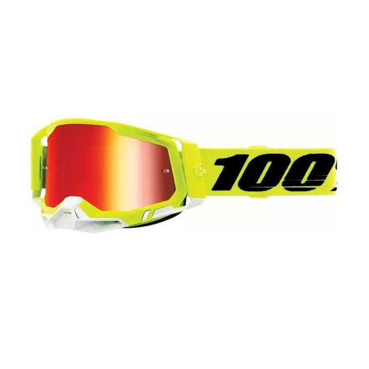 100% RACECRAFT 2 YELLOW MIRROR RED motocross mask