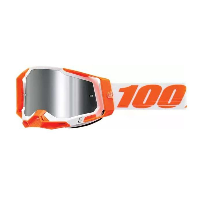 100% RACECRAFT 2 ORANGE MIRROR SILVER motocross mask