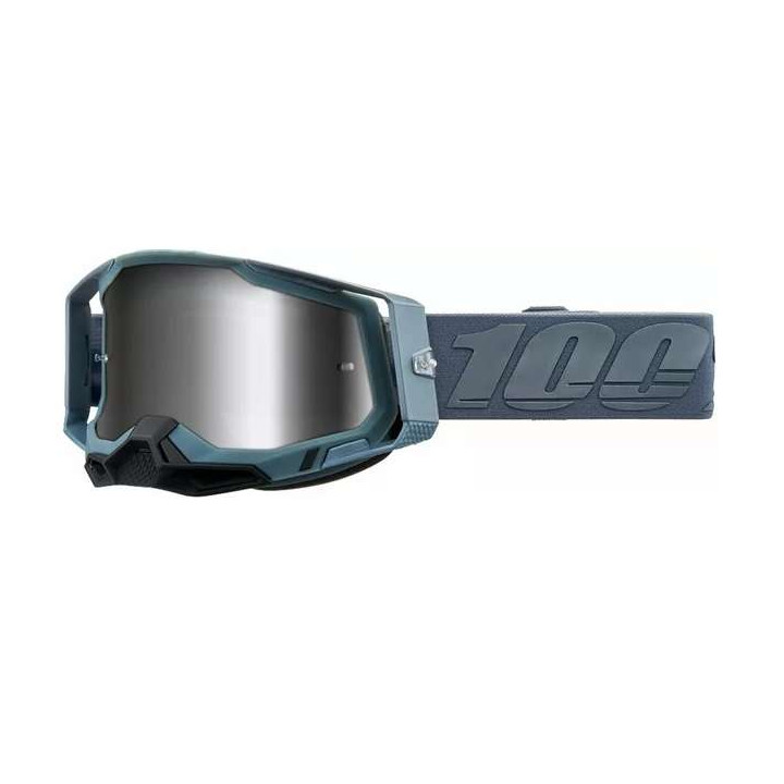 100% RACECRAFT 2 BATTLSHIP MIRROR SILVER motocross mask