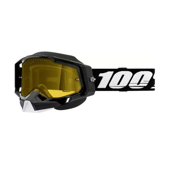 100% RACECRAFT 2 SNOW BLACK YELLOW motocross mask
