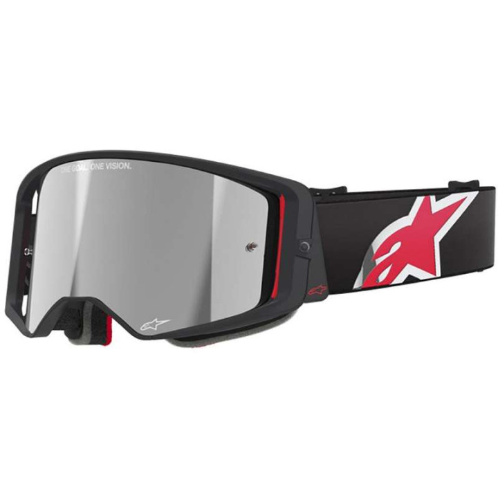 Masque cross Alpinestars SUPERTECH CORP Black/Red - Mirror Silver