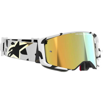 Masque cross Alpinestars SUPERTECH CORP White - Mirror Gold