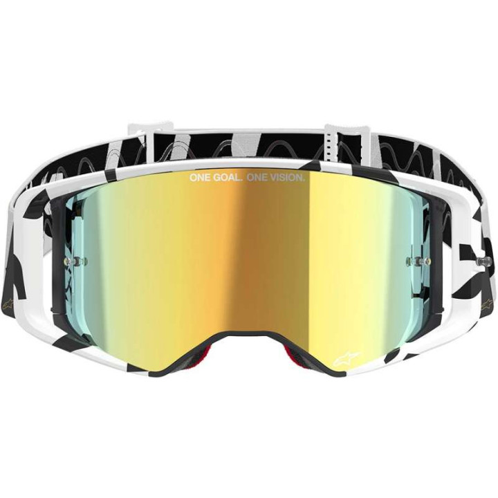 Masque cross Alpinestars SUPERTECH CORP White - Mirror Gold