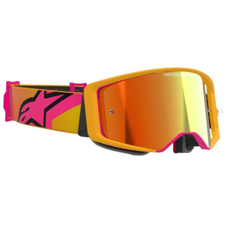 Masque cross Alpinestars SUPERTECH CORP Yellow/Pink - Mirror Red