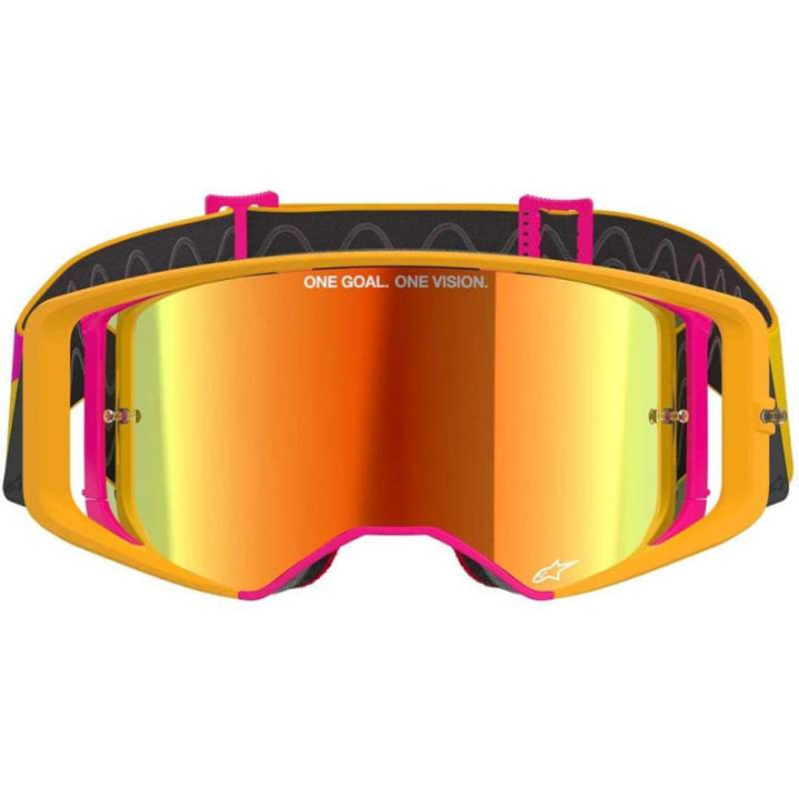 Masque cross Alpinestars SUPERTECH CORP Yellow/Pink - Mirror Red