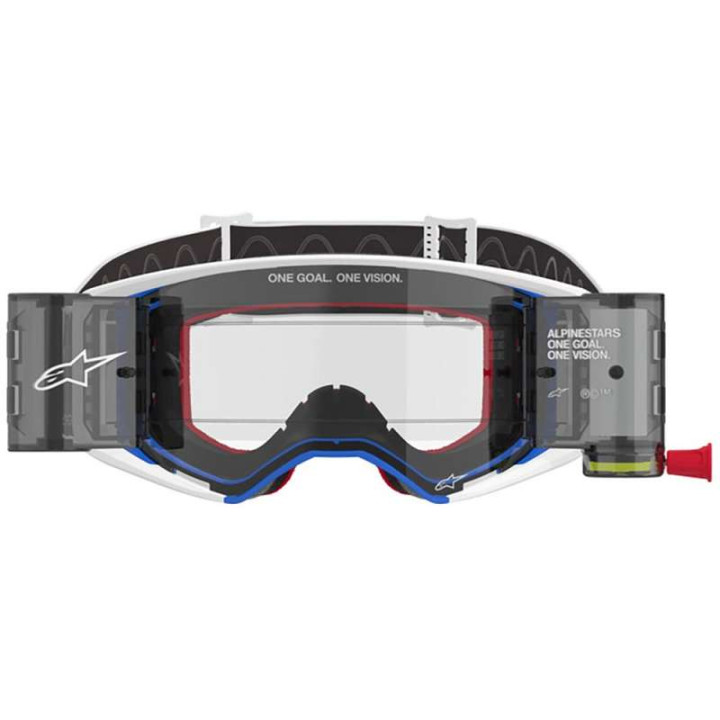 Masque cross Alpinestars SUPERTECH CORP Roll-Off Bleu - Transparent