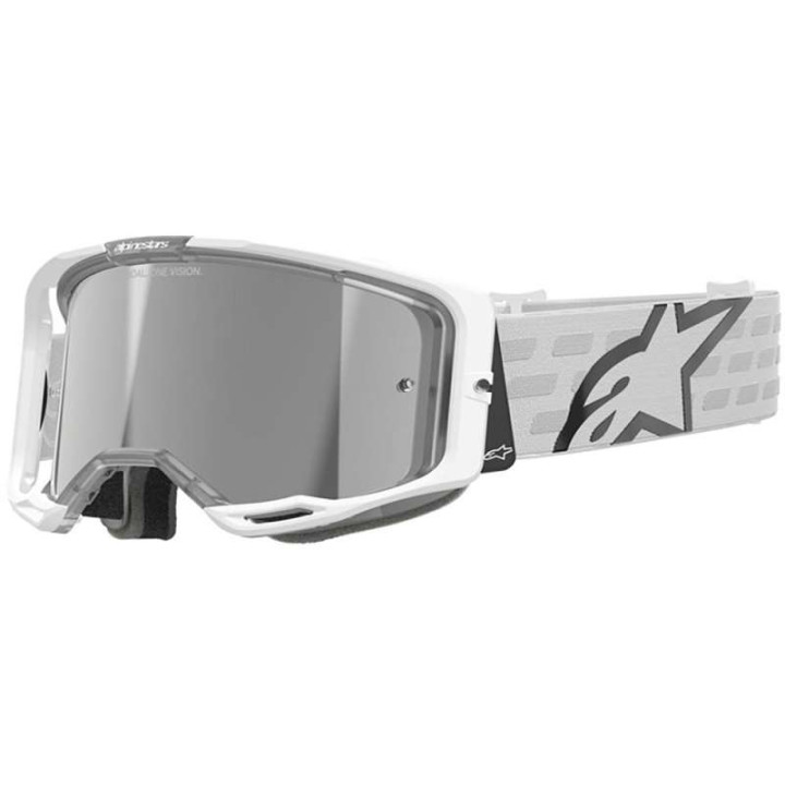 Masque cross Alpinestars VISION 8 CORP White - Mirror Silver