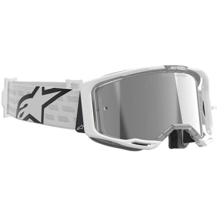 Masque cross Alpinestars VISION 8 CORP White - Mirror Silver