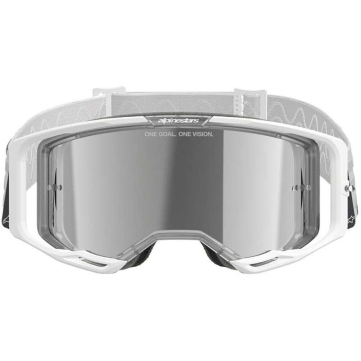 Masque cross Alpinestars VISION 8 CORP White - Mirror Silver