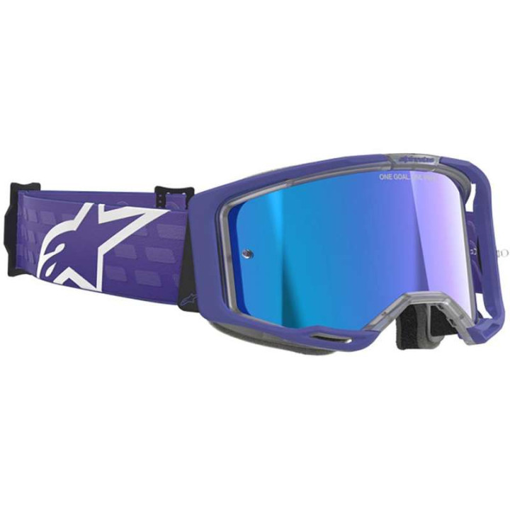 Masque cross Alpinestars VISION 8 CORP Purple - Mirror Blue
