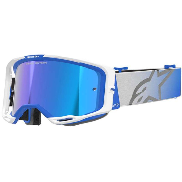 Masque cross Alpinestars VISION 8 CORP Blue/White - Mirror Blue