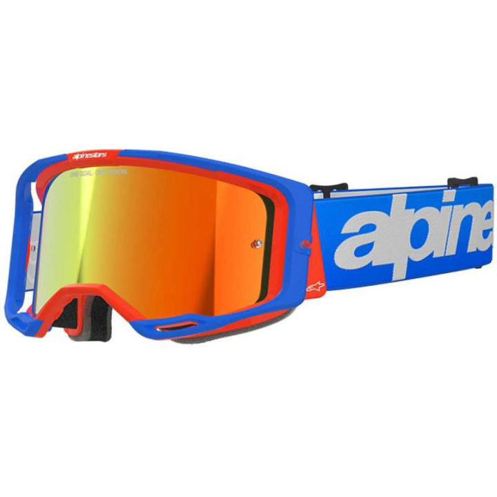 Masque cross Alpinestars VISION 8 WORDMARK Blue/Orange - Mirror Red