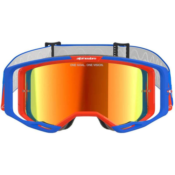 Masque cross Alpinestars VISION 8 WORDMARK Blue/Orange - Mirror Red