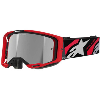 Masque cross Alpinestars VISION 8 LUAR Red/Black - Mirror Silver