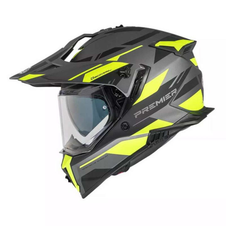 Motorcycle helmet Premier DISCOVERY EA Y 17 BM Black/Yellow